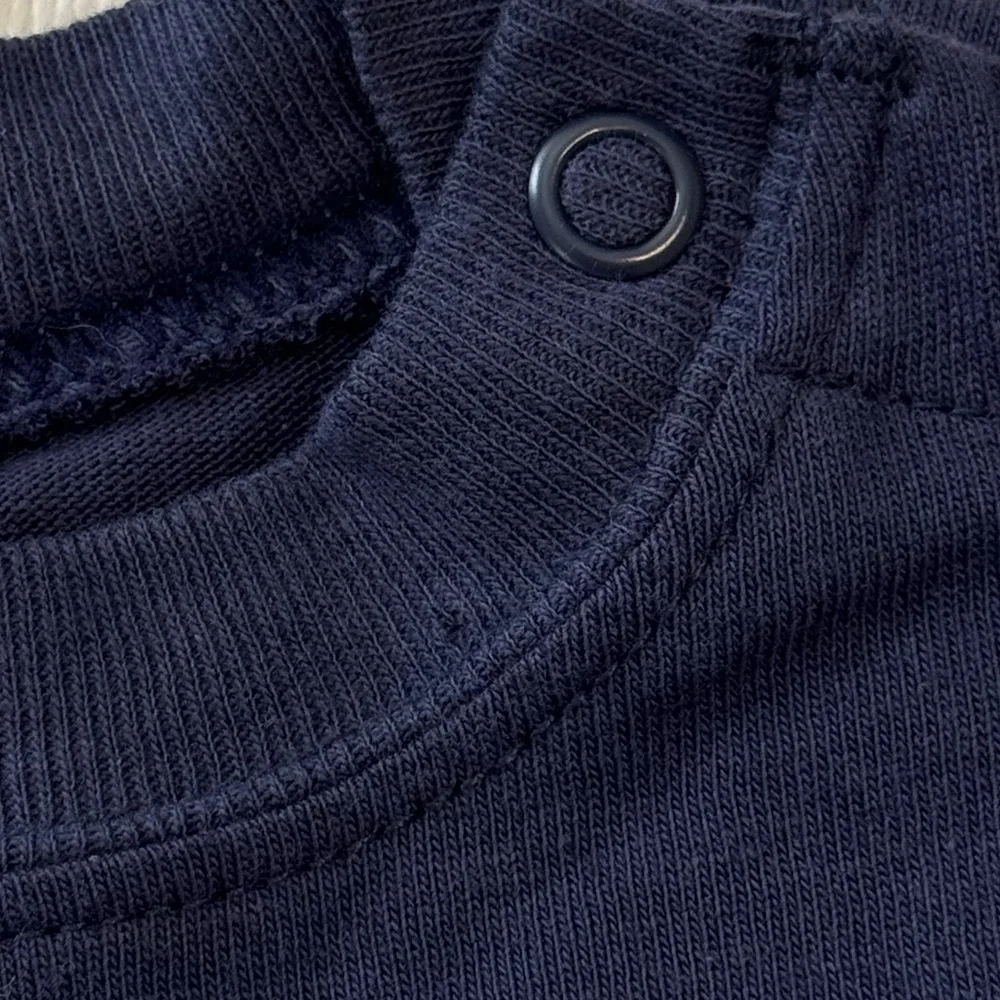 Carter’s Mommy’s Little Guy Stripe Long Sleeve Onesie Blue Yellow Snap Leg